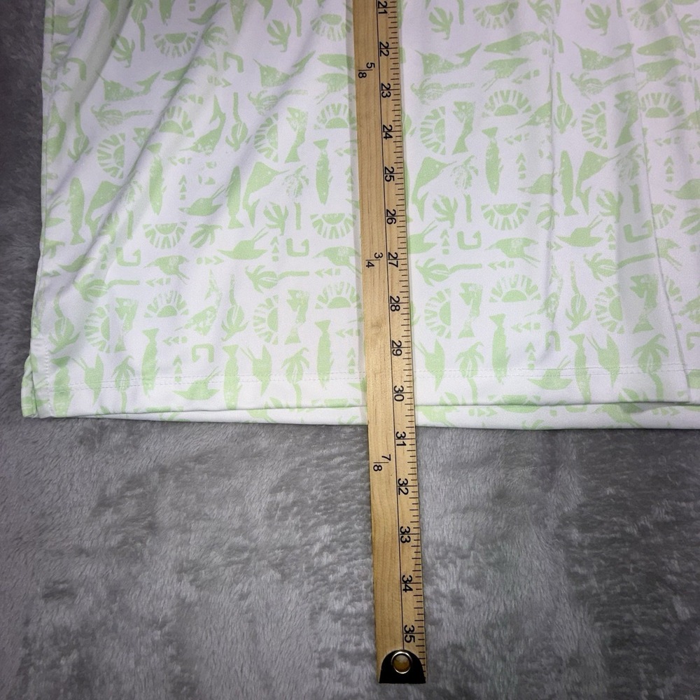 Huk Polo Pursuit Batiki Mens XL White Green Tropical Beach Performance UPF 50 - Picture 5 of 9